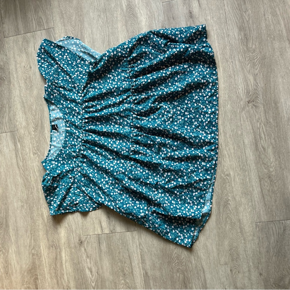 Floral Teal Blouse